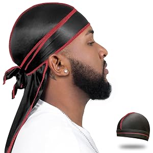 ForceWave Silky Durag for Men Wave Cap Satin Dorag for Men Women 360 Wave