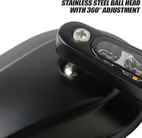 Miniatura 2 de Pacewalker Espejo retrovisor muscular con luz LED intermitentes para H-arley Davidson VROD V-Rod VRSCF negro