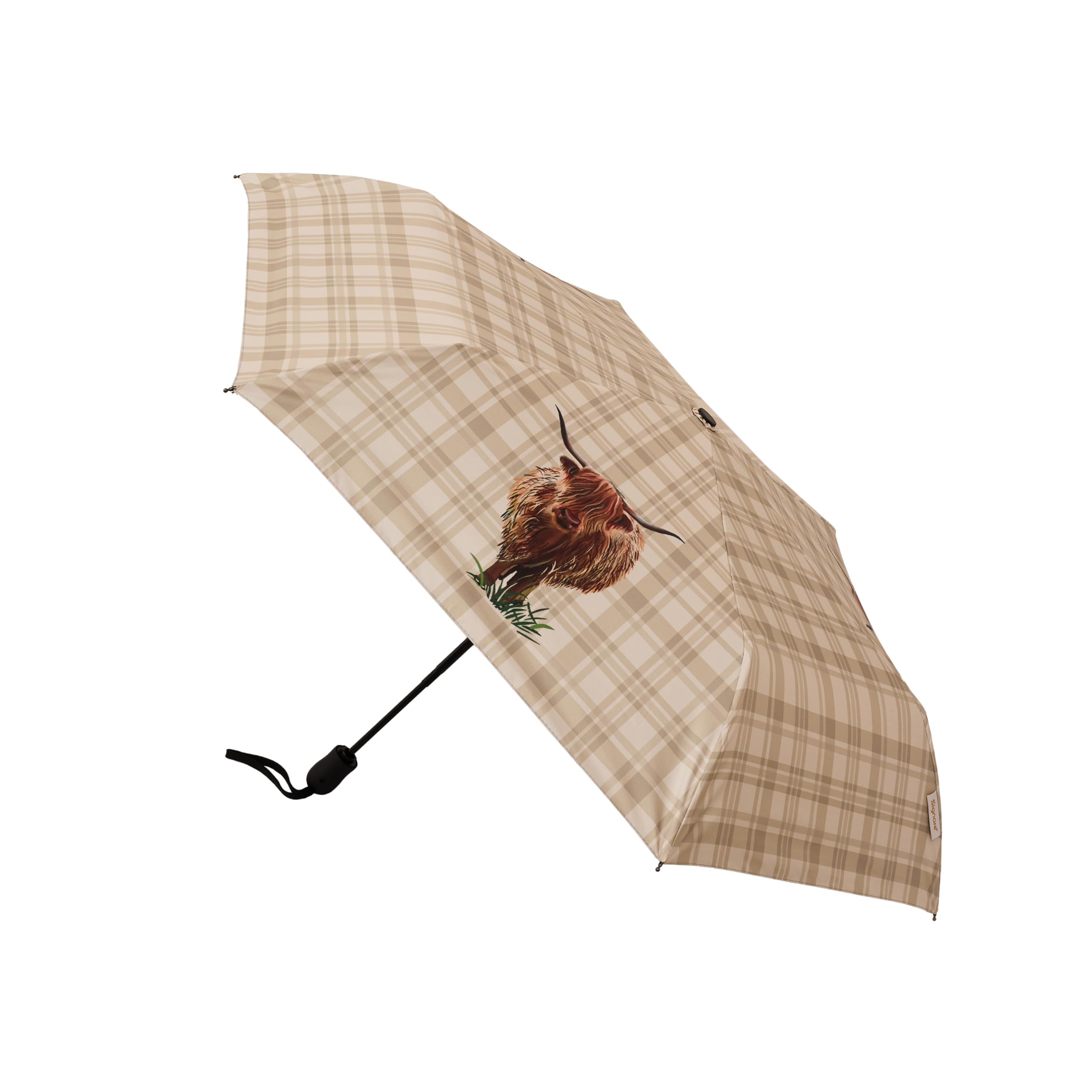 Signare Tapestry Automatic Folding Umbrella (UM-AUTO-) (Highland Cow)