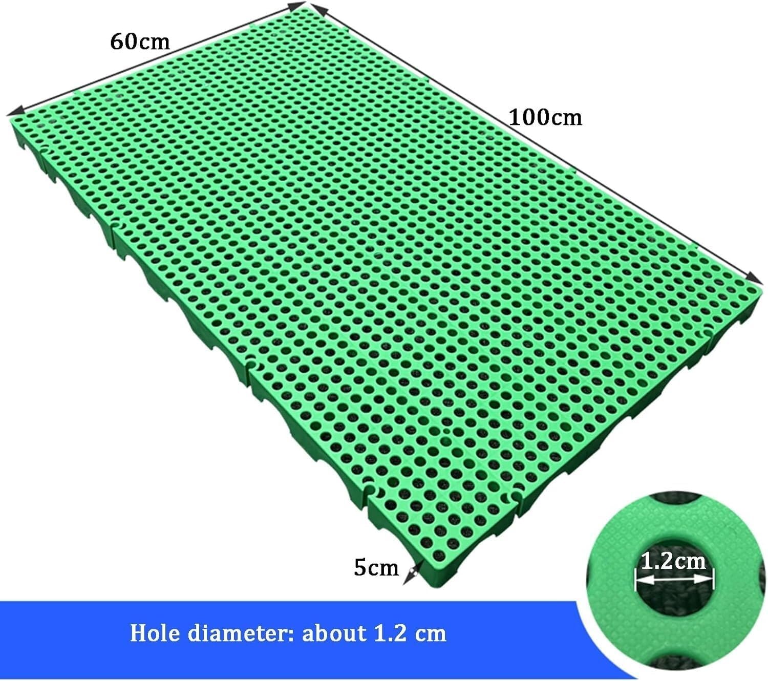 Plastic Pallet Plastic Pallet, Outdoor Waterproof Breathable Grid Matting, HDPE Lightweight Breathable Grid Pallet for Garage Storage Rooms(Green)