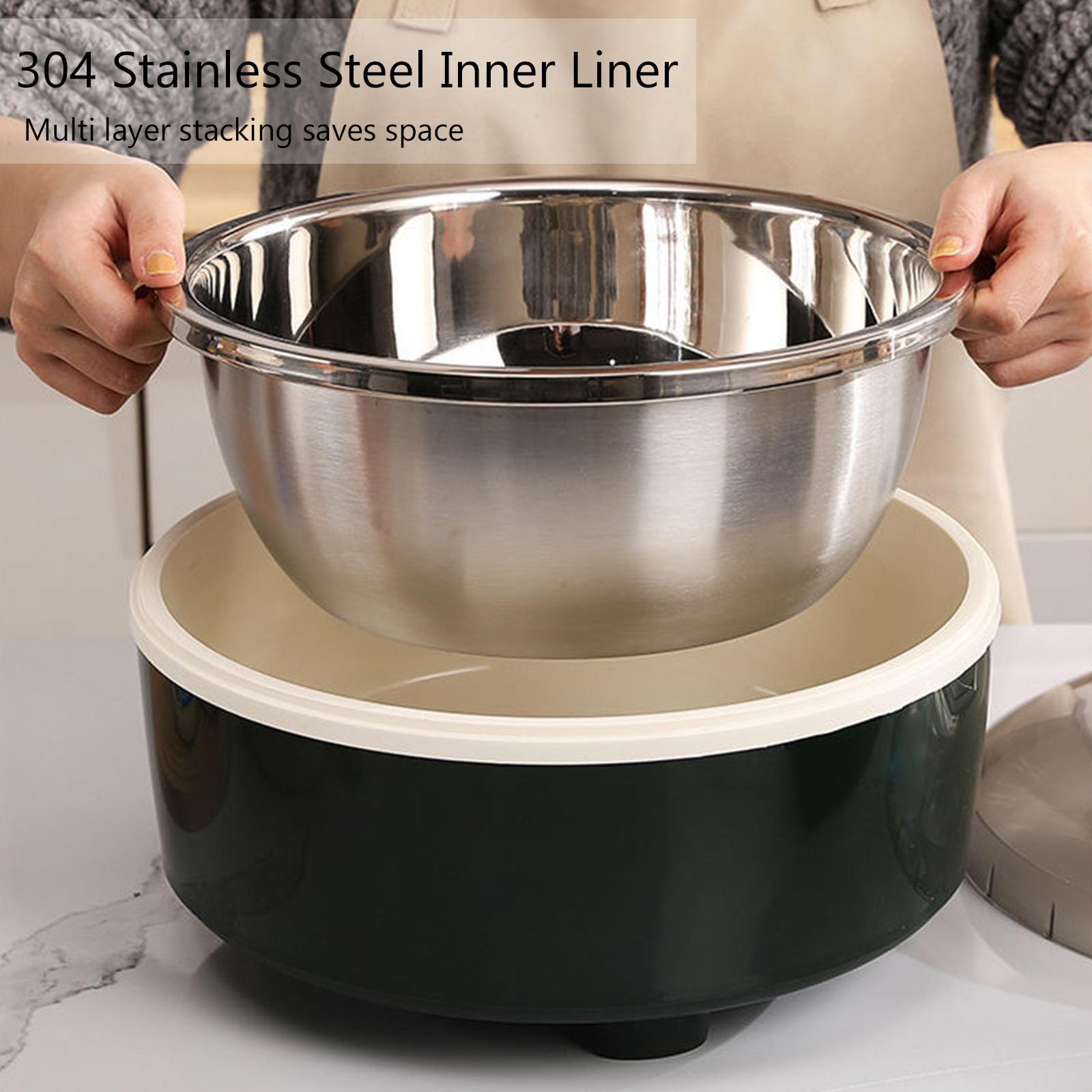 Máquina De Fermentación De Masa De 5 litros con Revestimiento De Acero Inoxidable, Yogurtera Multifunción Y Caja para Fermentar Pan, Control Preciso De Temperatura para Masa,Blue-5L