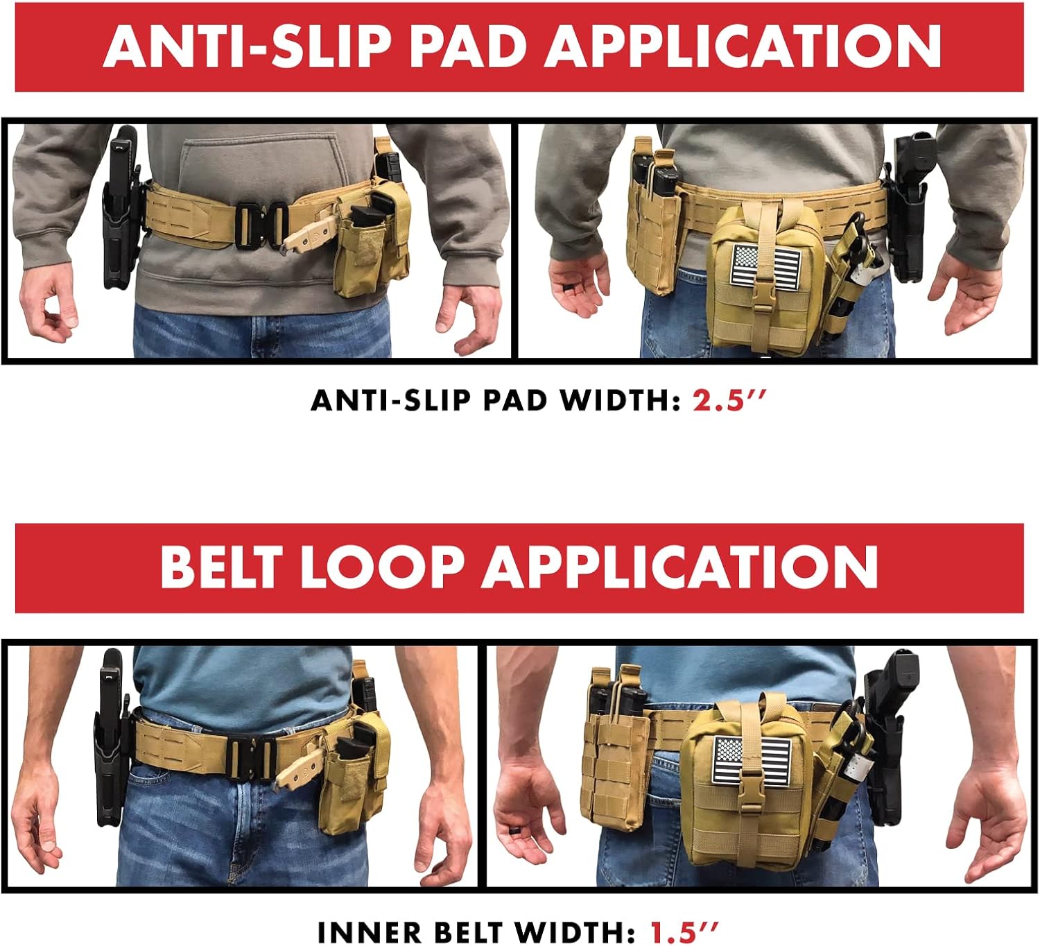 Bear Armz Tactical Battle Belt | Molle Riggers Belt | Duty Belt | Heavy Duty Anti-Slip Pad & Inner Belt Comb | 2-In-1 System