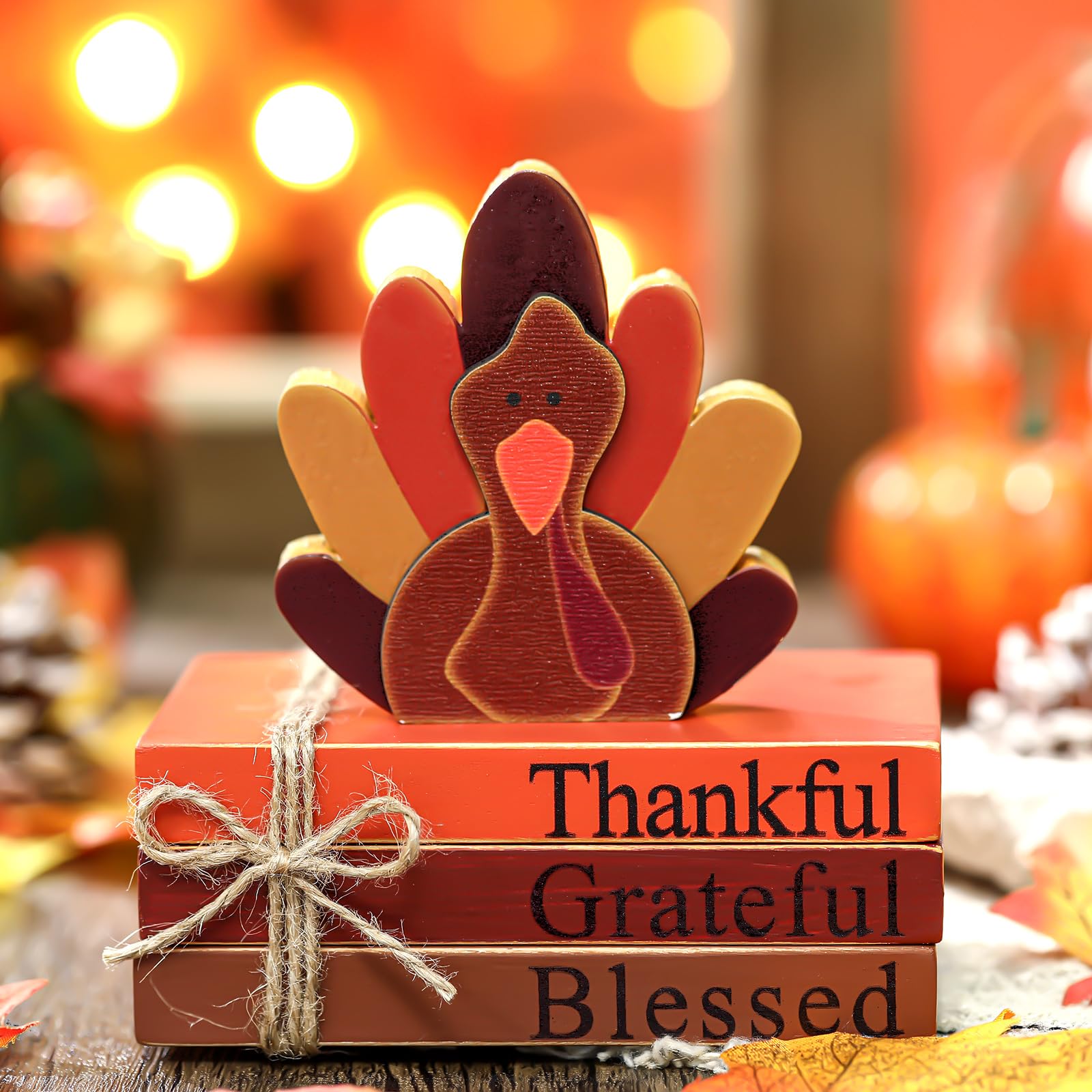 Amazon.com: Jetec 4 Pcs Thanksgiving Turkey Decor Wooden Turkey
