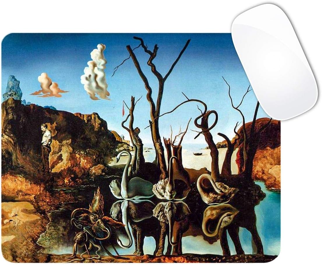 | Salvador Dali Mouse Pad | Swans Reflecting Elephants | Art | Artist | Home Décor | Office Product | Work Desk Accessory