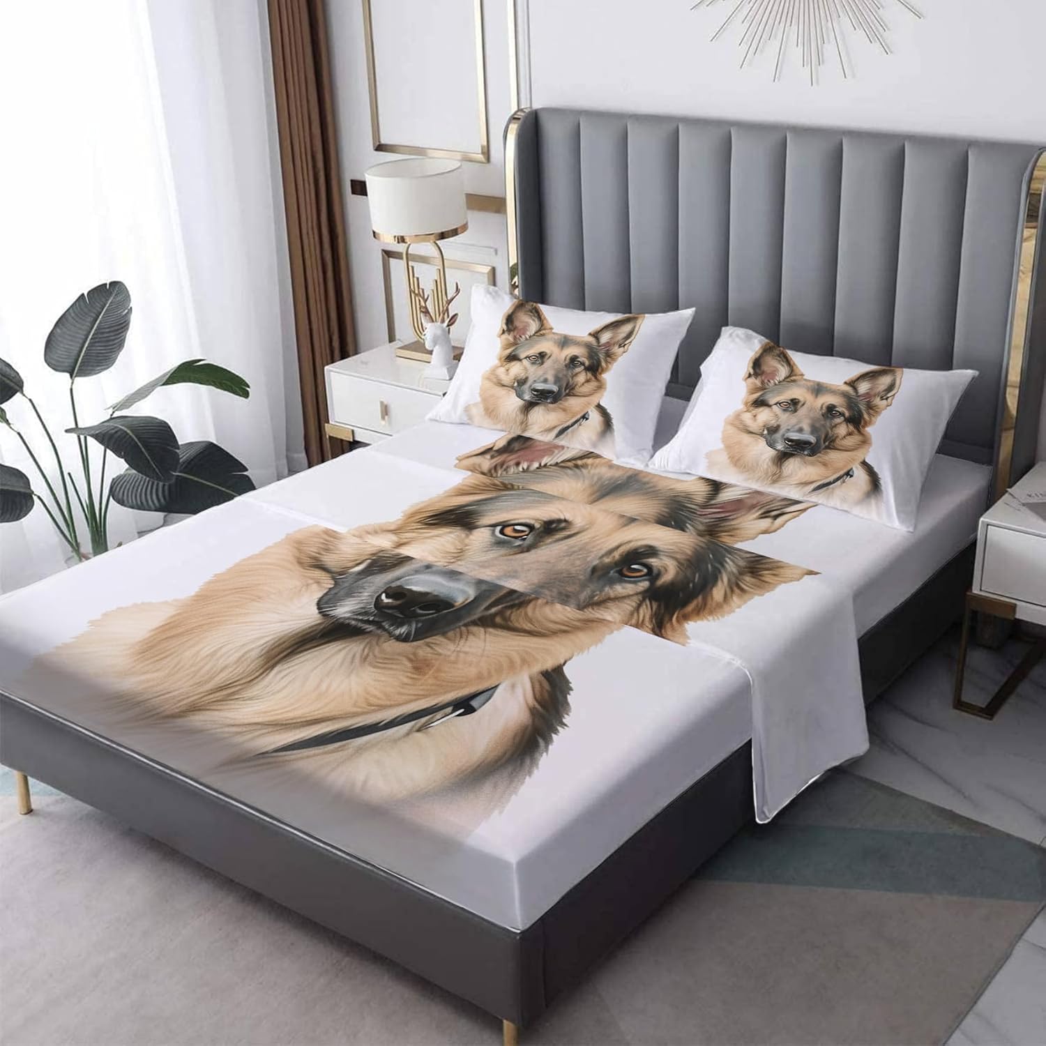 GEDAEUBA German Shepherd Sheets Twin XL Size Dog Bed