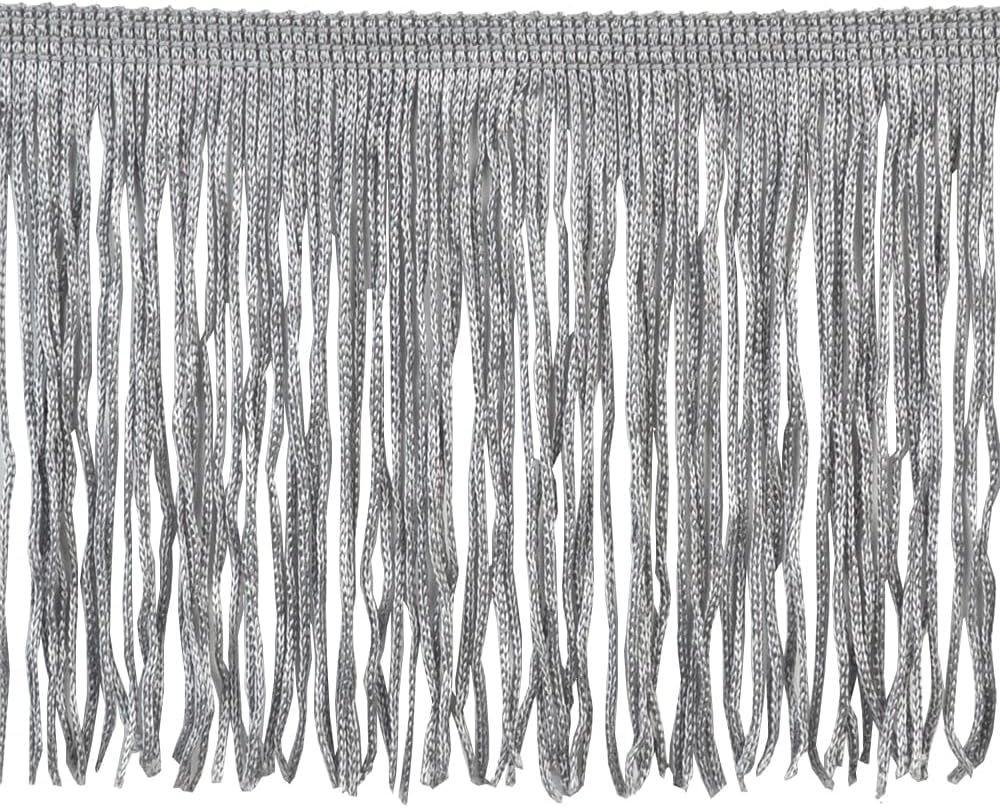 Chainette Fringe 4 inch P-7044-11 Grey in 10 Yard Roll