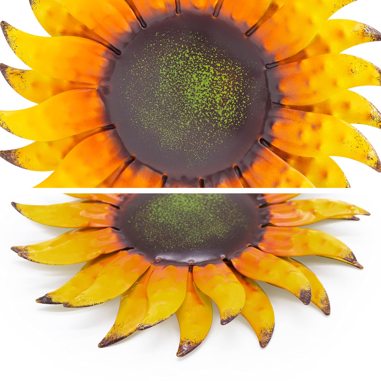 Decorazione Da Parete In Metallo Con Fiori Blu, 21x21 Cm, Decorazione Da Parete In Metallo, Decorazione Da Parete, Per Esterni, Interni, Casa