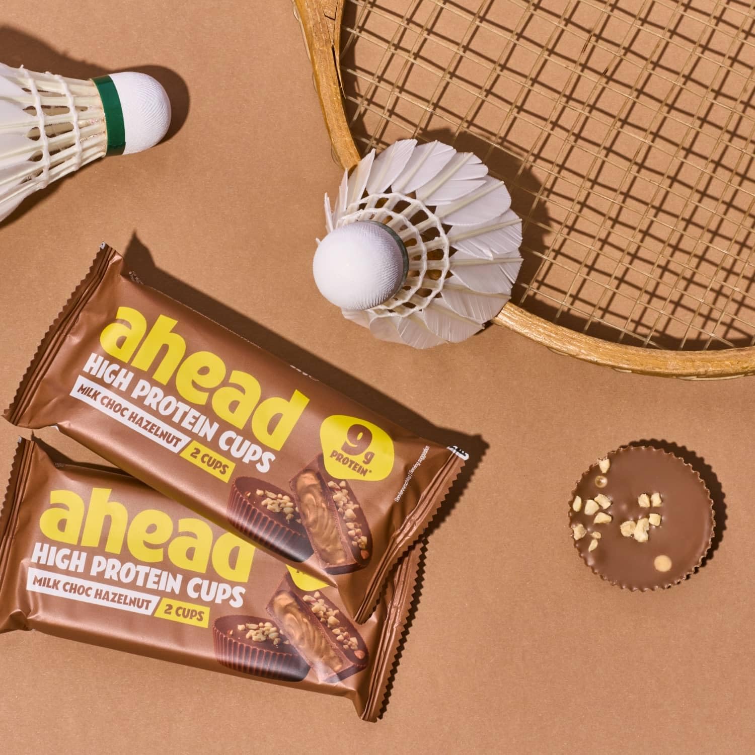 ahead High Protein Hazelnut Butter Cups | 9,4g Protein pro Pack | Milchschokolade & Haselnuss | 12 x 34g | Ohne Zuckerzusatz | Ohne Palmöl | Glutenfrei