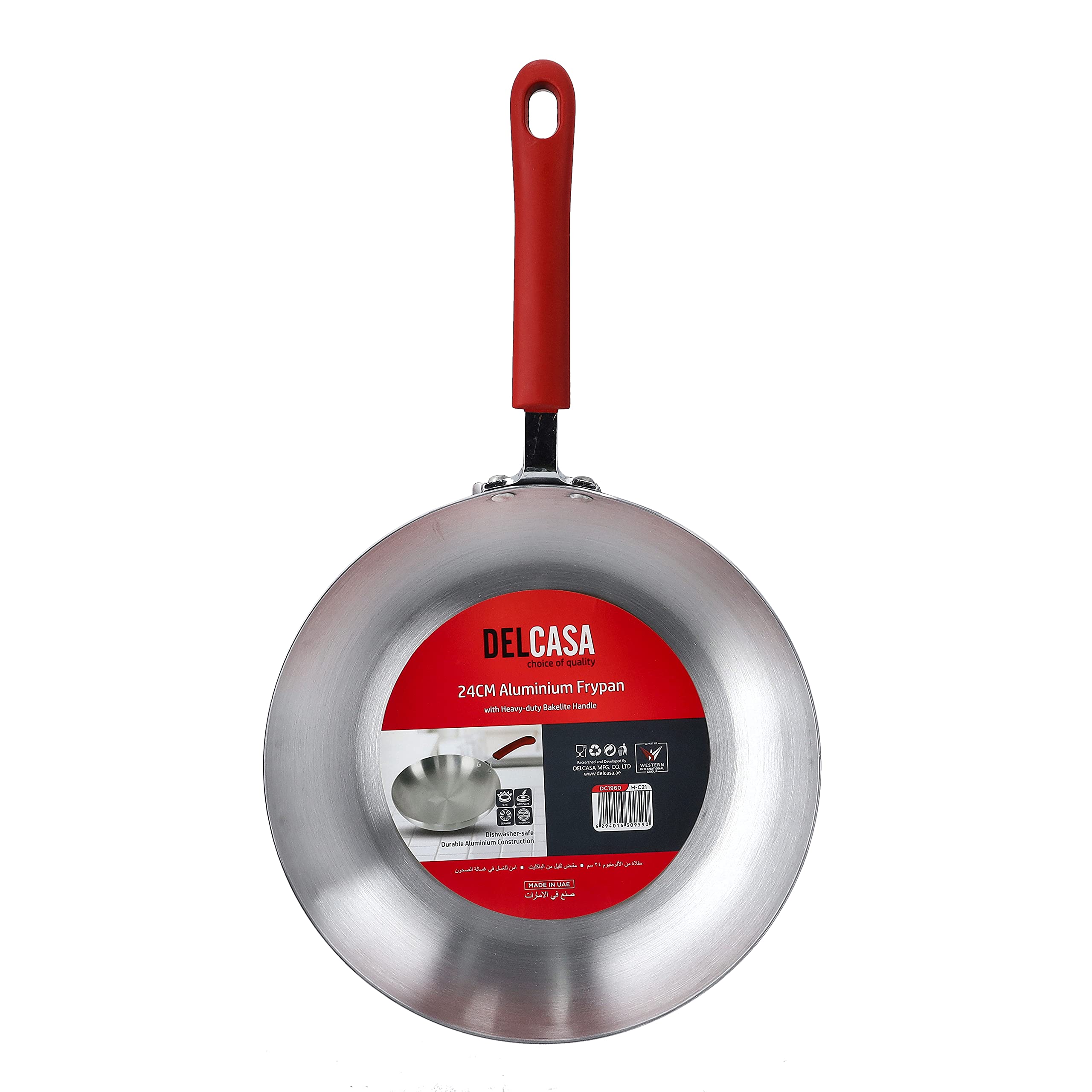 Delcasa Dc1960 24 Cm Aluminium Frying Pan - Portable Ergonomic Handle | Fry Skillet For Gas, Electric, Compatible Multiple Induction Cooktops | Dishwasher Safe | Ideal Frying, Stirring, Sauting & More