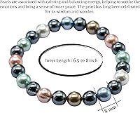 Vista 520 de Amazing Gemstone Pulsera de cristal para mujeres y hombres, pulsera de cristal curativo de protección, pulsera elástica con cuentas de piedras