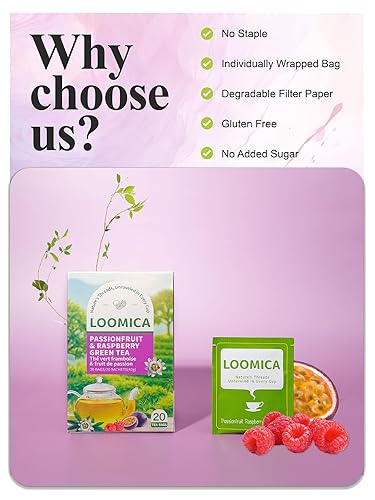 Miniatura 42 de LOOMICA Bolsas de té de cúrcuma y jengibre, sin cafeína, mezcla de hierbas 100% natural, cálida y picante con cúrcuma picante y jengibre para mayor