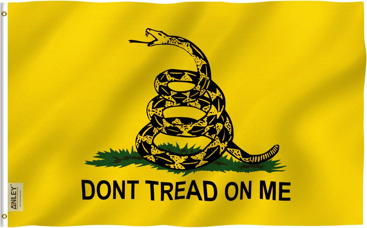 Anley Fly Breeze 3x5 Foot Don't Tread On Me Flag - Vivid Color and Fade proof - Canvas Header and Double Stitched - Flags Polyester with Brass Grommets 3 X 5 Ft