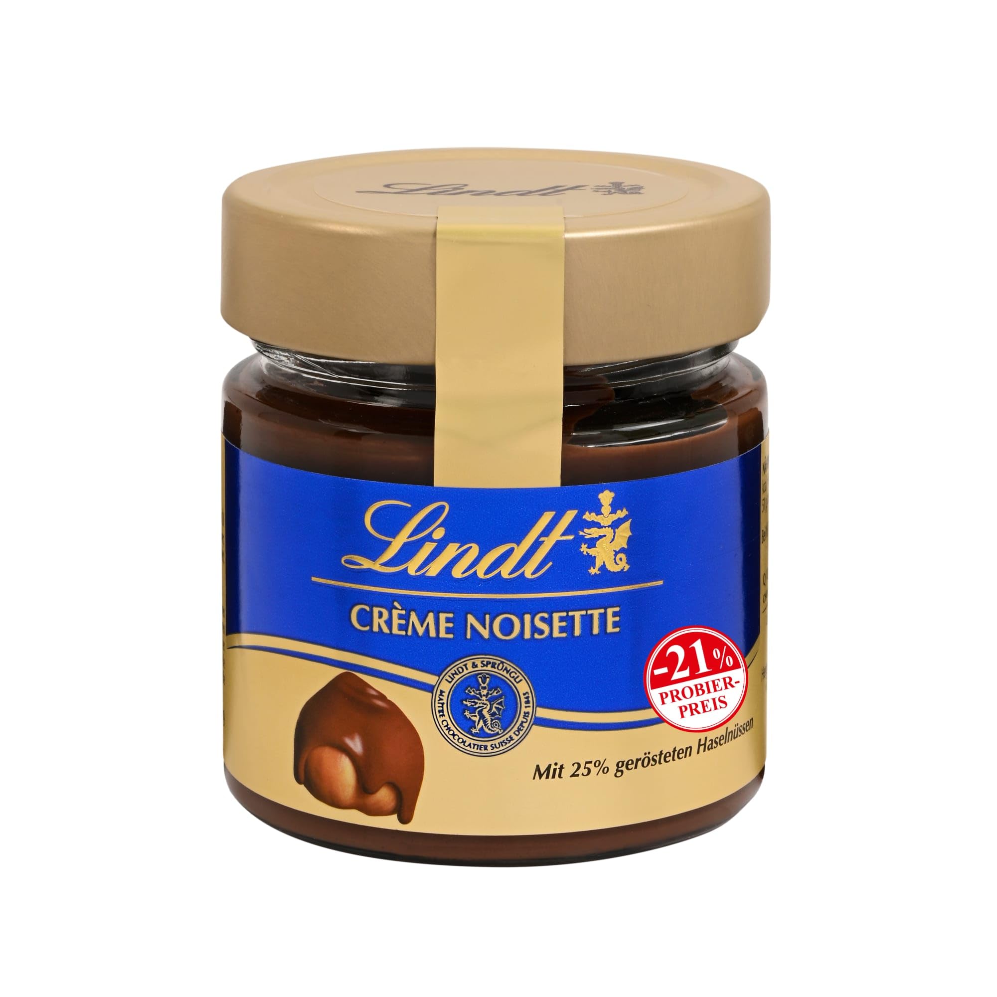Lindt Schokolade | Brotaufstrich Crème Noisette, Promotion | 220g | Haselnusscrème Brotaufstrich mit aromatischem Kakao und 25% gerösteten Haselnüssen | Schokoladen-Brotaufstrich | Schokoladengeschenk