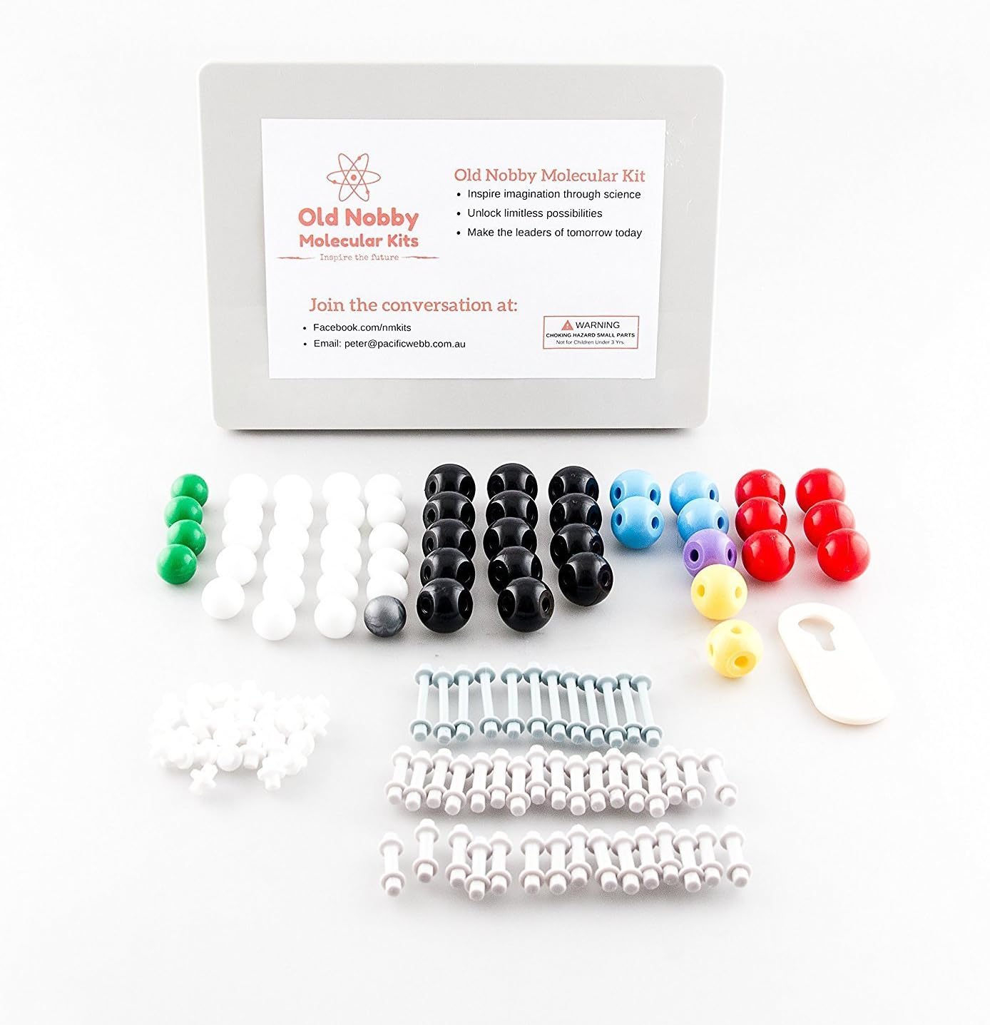 Organic Chemistry Model Kit (125 Pieces) Chemistry Set Molecular Model Kit, Atoms and Bonds with Instructional Guide - Chemistry Kit for Students, Teachers & Young Scientists