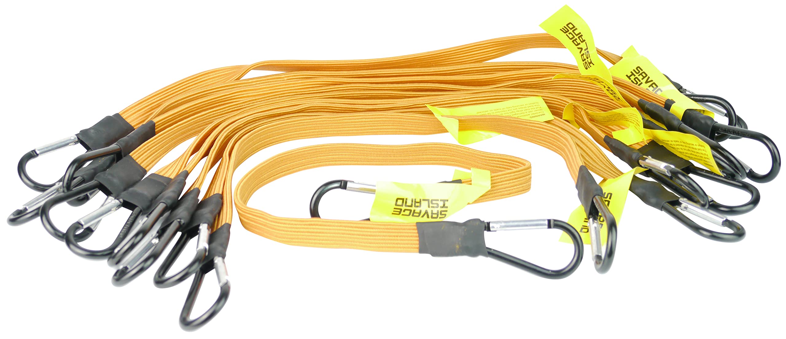 Savage Island 10 Pack Flat 17mm Bungees Bungee Cord with Carabiner Hook — image 1