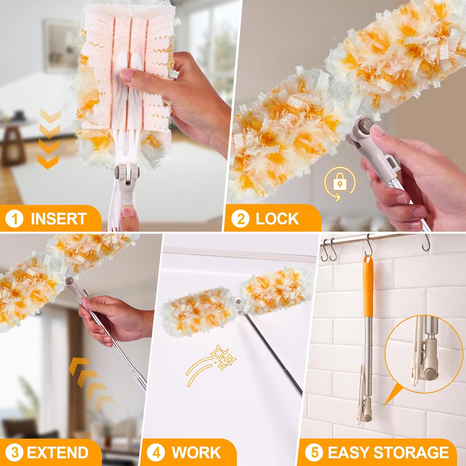 libo Extendable Duster Handle Refills, patible with Swiffer,