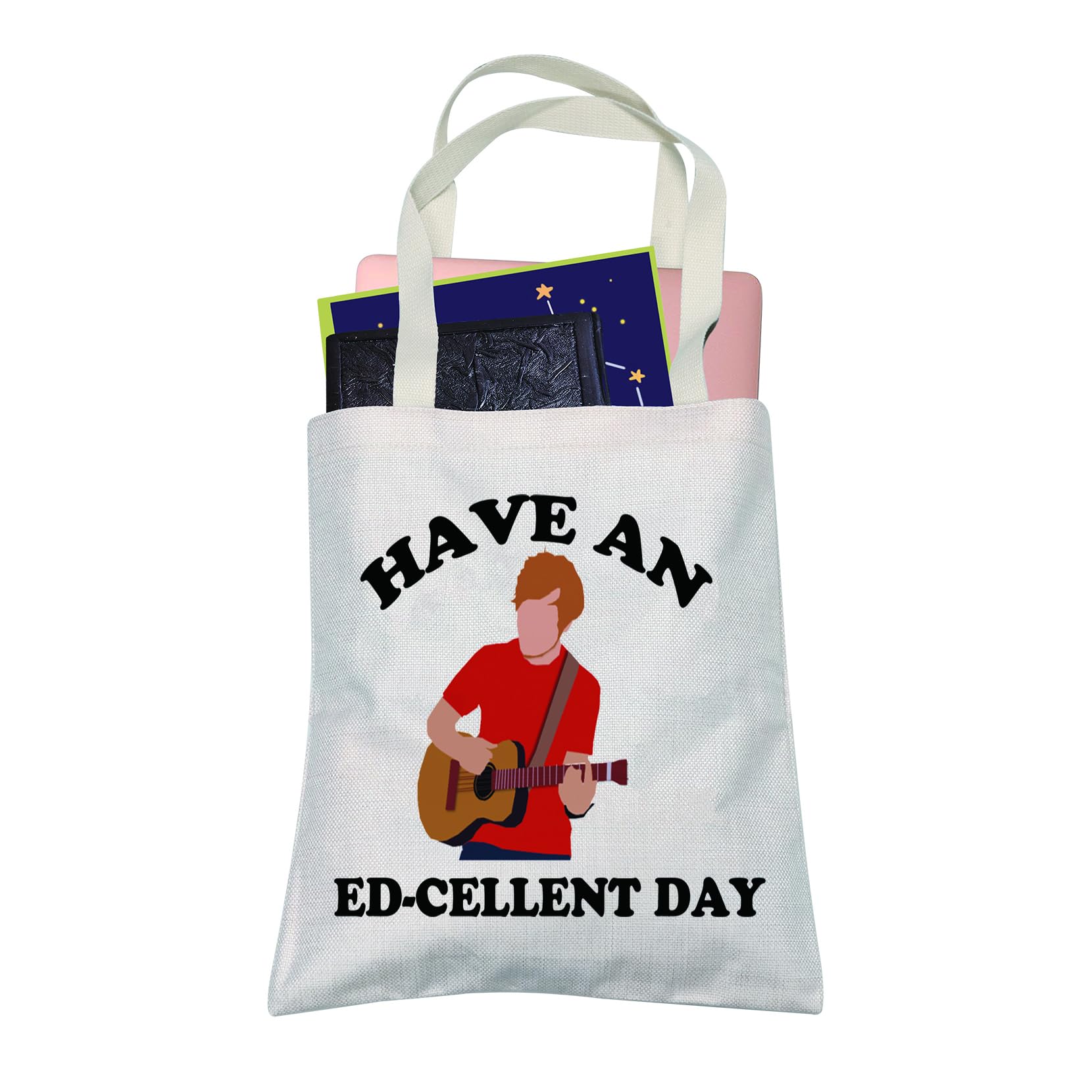 Pop Music Lovers Gifts Have An Ed-cellent Day Foldable Shopping Bags Guitar Lovers Birthday Travel Case for Her