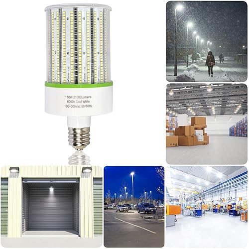 Miniatura 4 de Luces LED de maíz de 150 W, base de Mogul E39, bombilla LED de 6000 K, bombillas de maíz de grado comercial blanco frío para estacionamientos de