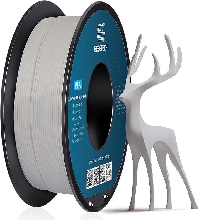 GEEETECH Matte PLA Filament 1.75mm,White PLA Matte 3D Printer Filament 1kg Spool (2.2lbs), Dimensional Accuracy +/- 0.02 mm,1.75 PLA Filament...