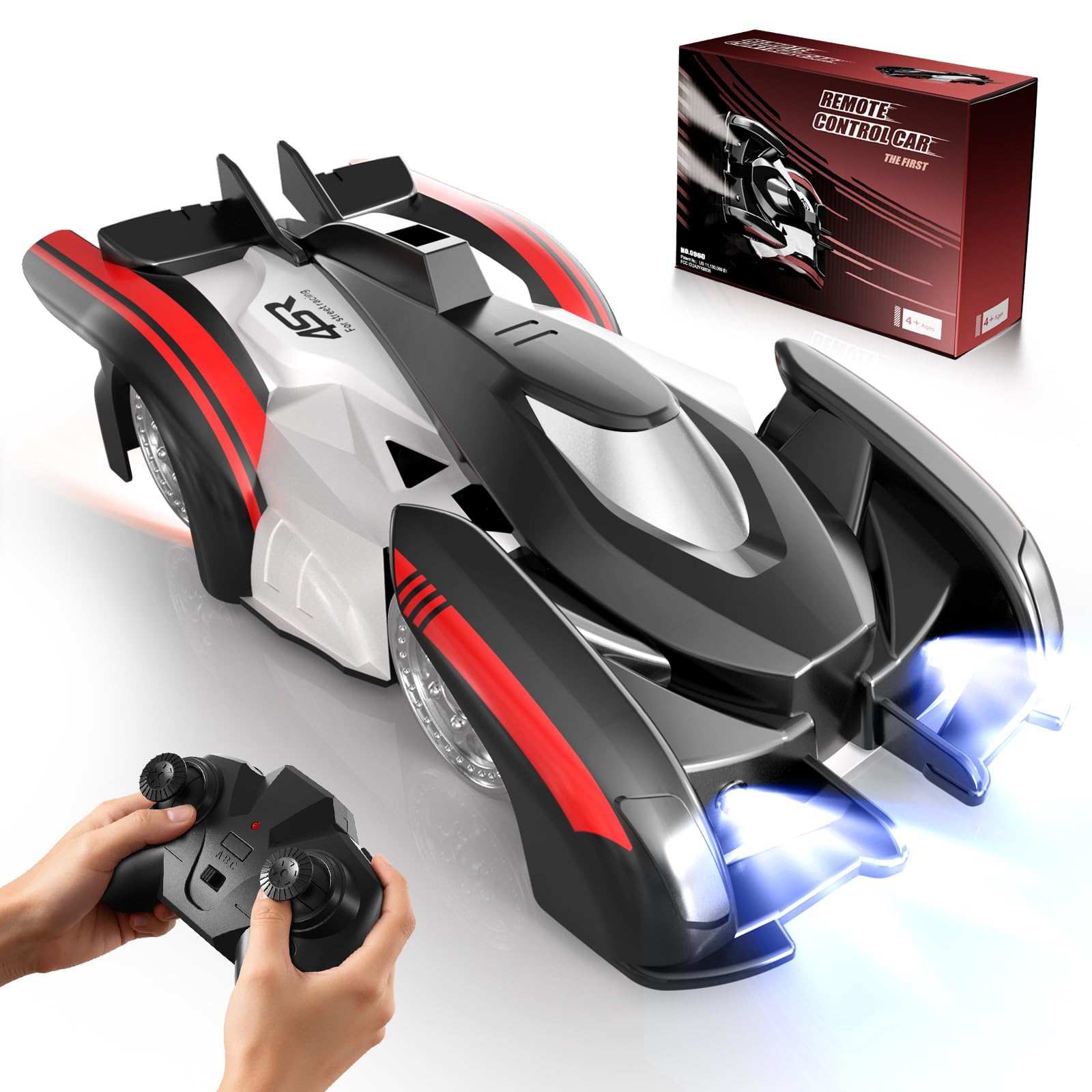 Photo 1 of **ISSUES W BATTERY STAYING CHARGED *** Wheat Run Wall Climbing Remote Control Car, Dual Mode 360° Rotating RC Stunt Car with Headlight, USB-C Rechargeable Race Vehicle, Indoor Wall Toys for Boys Ages 3+, Gifts for Kids Birthday