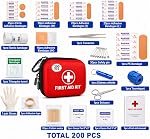 First AID Kit 200 Piece Compact Portable Emergency first aid kit, first aid for car, first aid camping first aid kit, fits in glove box, Outdoor Avtivities, for home, work, sports