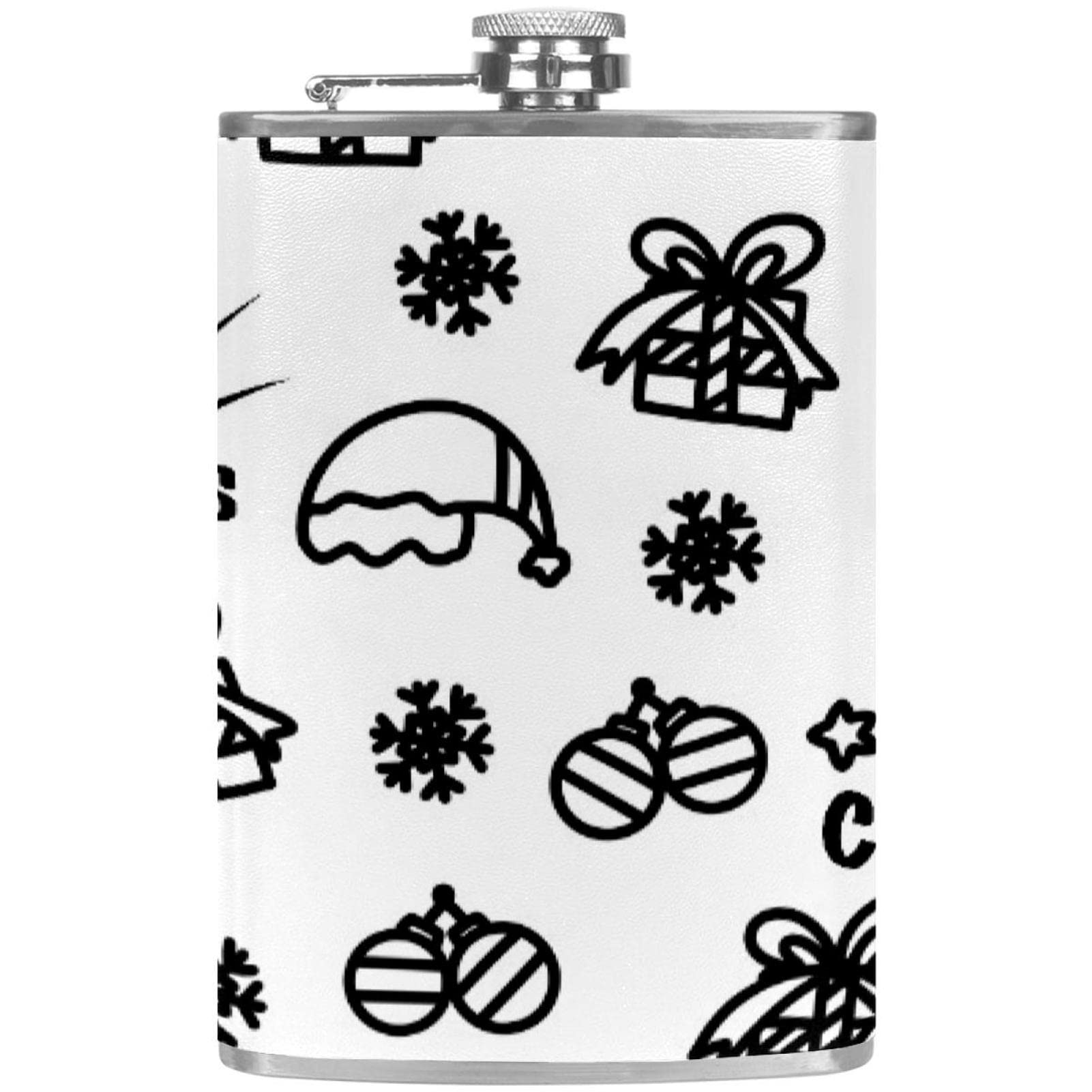 Flasque de poche étanche avec chapeau de Noël et son entonnoir