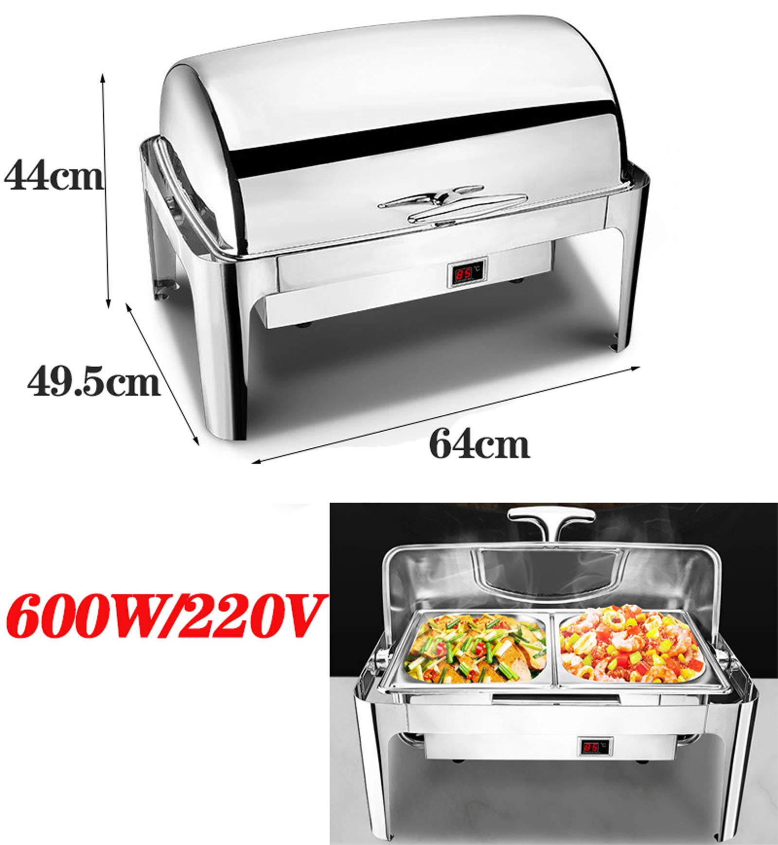 Scaldavivande per Catering, scaldavivande da 9 Litri, per Buffet e scaldavivande, Contenitore per Alimenti Commerciale, Forniture per Catering per Mantenere Il Cibo,A