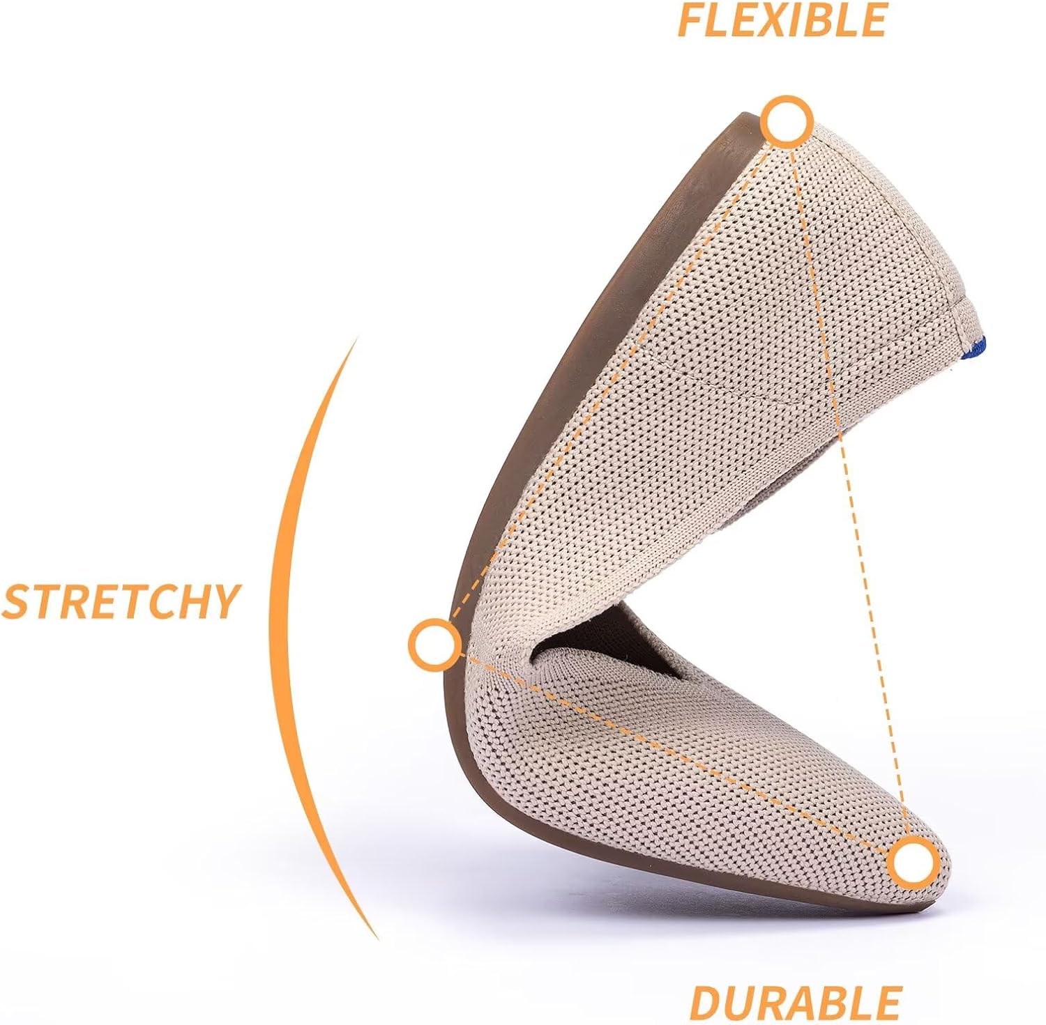 Frank Mully Womens Flat Shoes Classic Pointed Toe Flats Knitted Dress Shoes Soft Flats for Woman Comfortable Dressy - Image 5