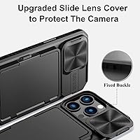 Vista 3 de for iPhone 15 Pro Case Wallet with Card Holder (4-5 Cards) & Slide Camera Cover & Kickstand, Military Grade Drop Protection Rugged Shockproof Black