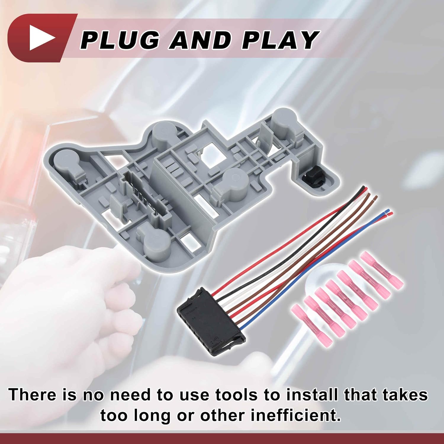 Left Tail Light Socket Wiring for Mercedes-Benz C250 12-14 No.204-820-15-00 Lamp Bulb Pigtail Connector Harness Pre-Wired Plug Heat Shrink Connector