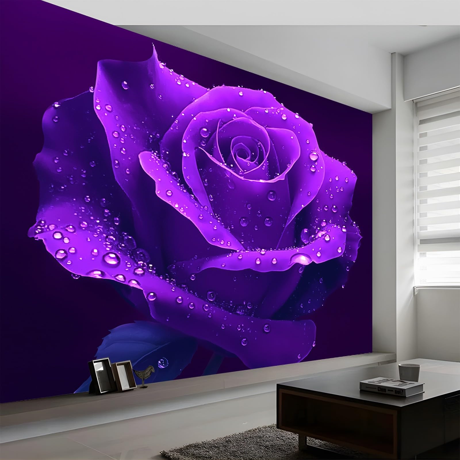 Fototapeta fotograficzna, fioletowy, różowy, efekt 3D, obraz ścienny z motywem tapety z włókniny, nowoczesna tapeta ścienna, dekoracja do sypialni, salonu, 300 x 210 cm