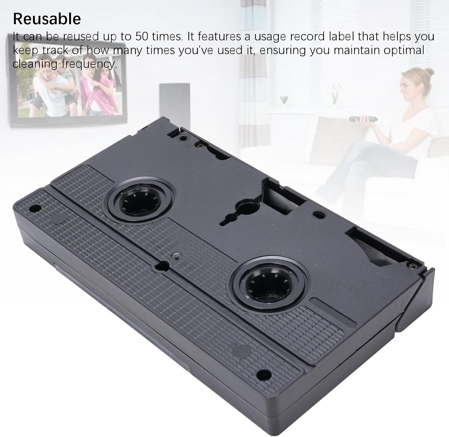 VCR Head Cleaner, Wet Technology, Optimize VHS Video Playback, Reusable Safe Cleaning VHS Video Head Cleaner for VCR Player