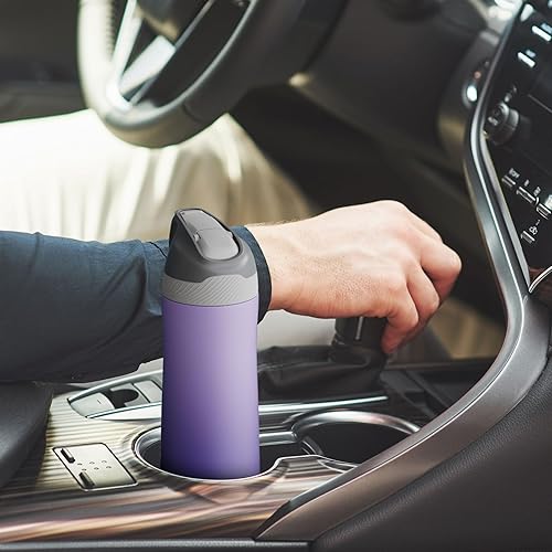 Miniatura 4 de FEIJIAN FJbottle - Botella de agua aislada con tapa con popote de 20 onzas a 25 onzas, doble pared al vacío, botella de agua para niños, de acero