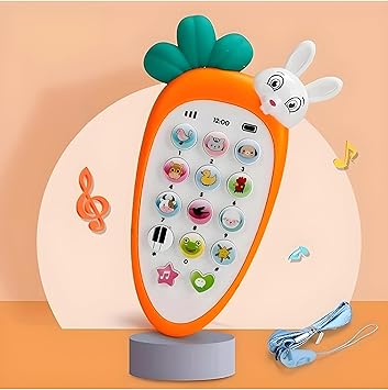 Baby Rabbit Musical Phones Toys Animal Sound Light 20 Songs for Gifts for Kids
