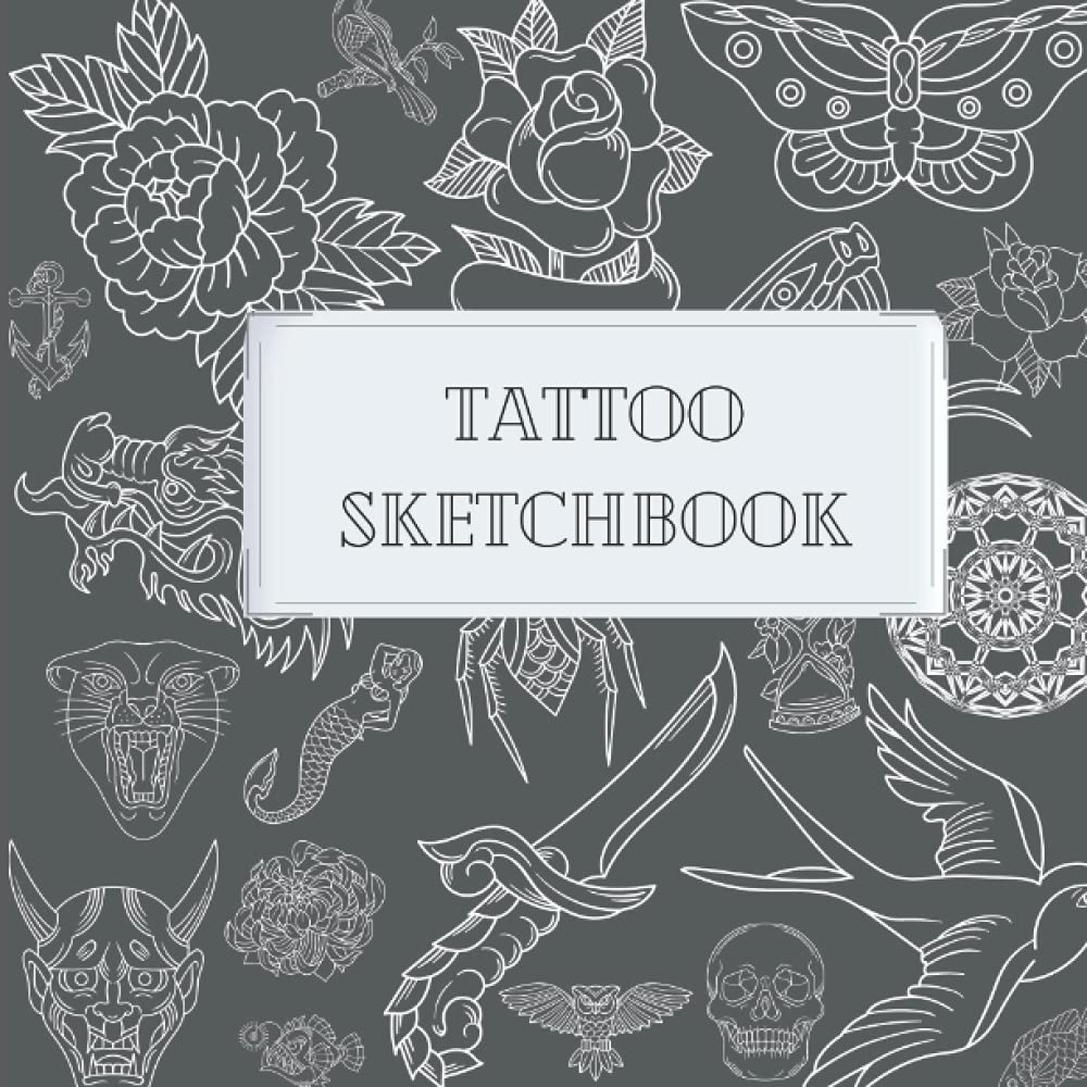 Tattoo sketch book: 100 large square pages for creating your own designs