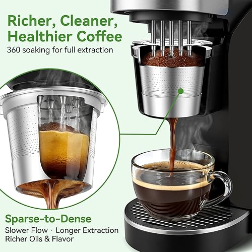 Miniatura 4 de CAPMESSO Tazas K reutilizables para Keurig cápsulas de café recargables de acero inoxidable 2026, filtros de café de metal con 5 agujeros y cuchara,
