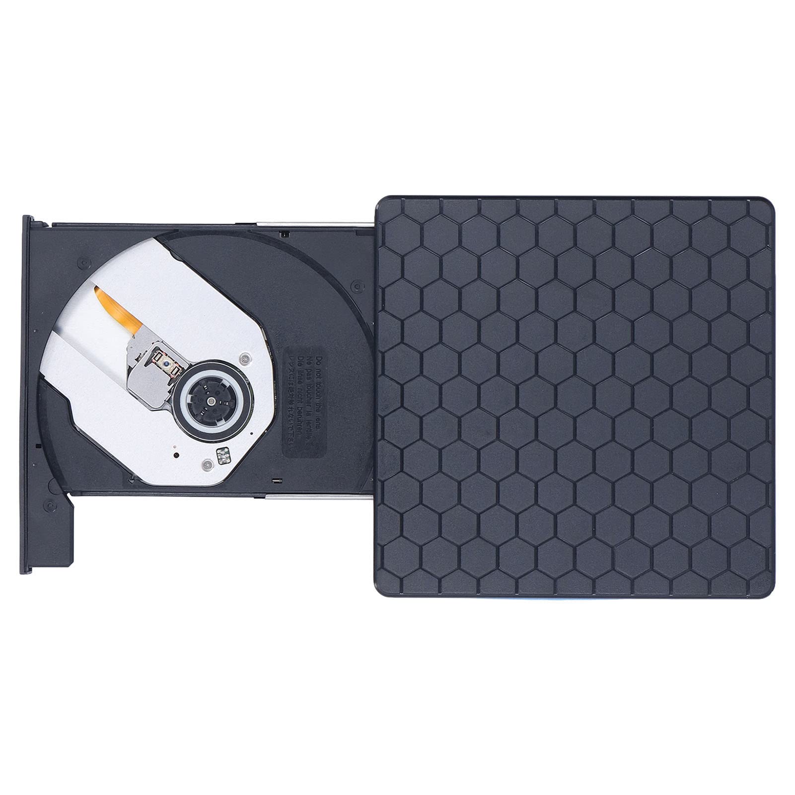 Lecteur DVD Externe, graveur CD/DVD USB 3.0, Lecteur Optique Plug and Play avec Prise en Charge de l’USB-C et de l’USB 2.0 pour Ordinateur Portable et PC de Bureau, Compatible avec