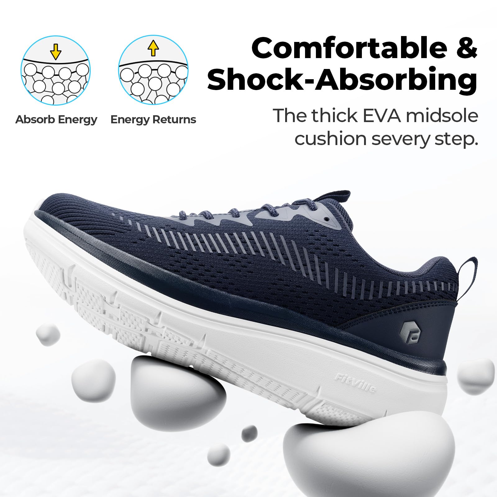 FitVille Walkingschuhe Herren Extra Weite Sneaker Atmungsaktive Laufschuhe Bequeme Sportschuhe für Breite Füße