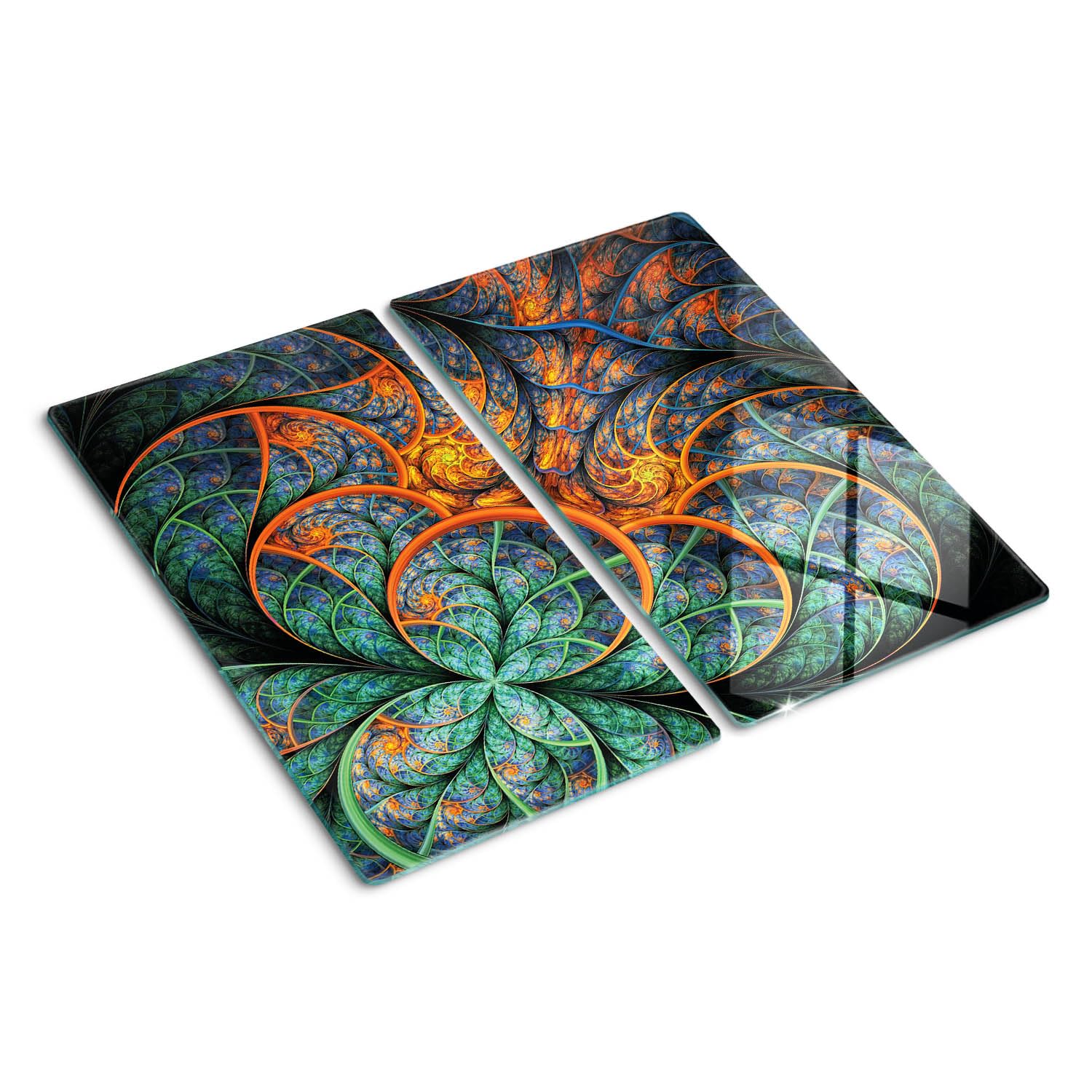 Planche à découper 2x30x52 cm en verre avec impression déco deux zèbres
