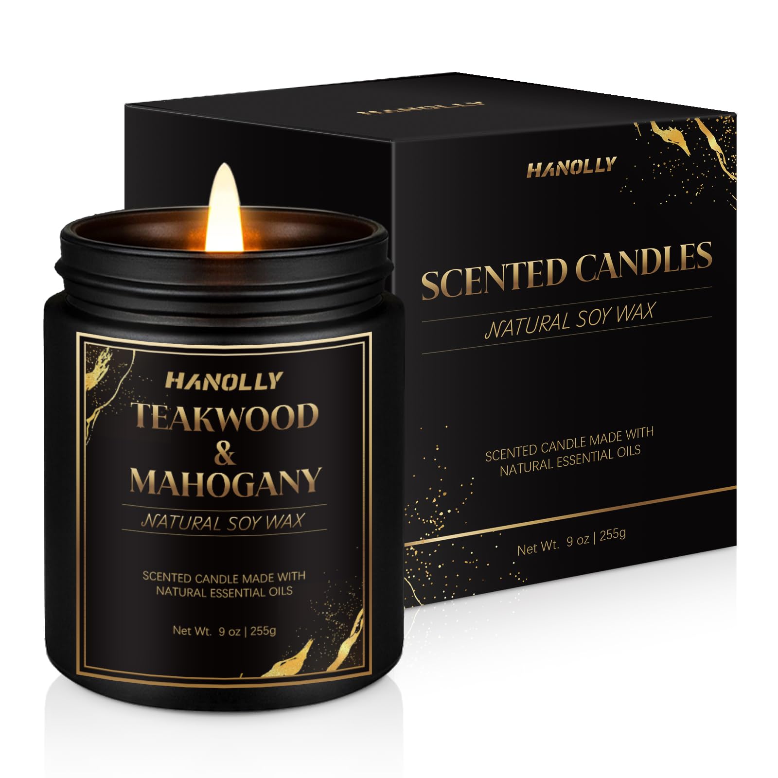 Teakwood & Mahogany Candle, 9 oz Scented Candles Candles for Home
