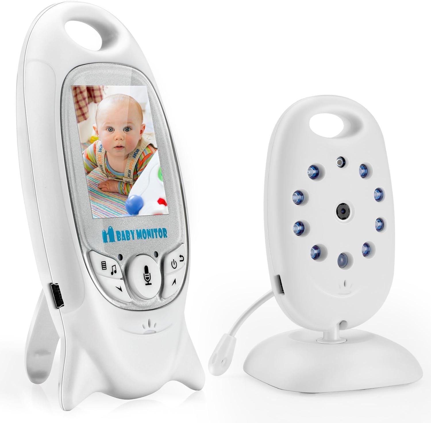 Video Baby Monitor, Carttiya Remote Wireless Infant Monitor with LCD Infrared Night Vision, Two Way Talkback System, Temperature Sensor, Lullabies and High Capacity Rechargeable Battery (Baby Monitor)