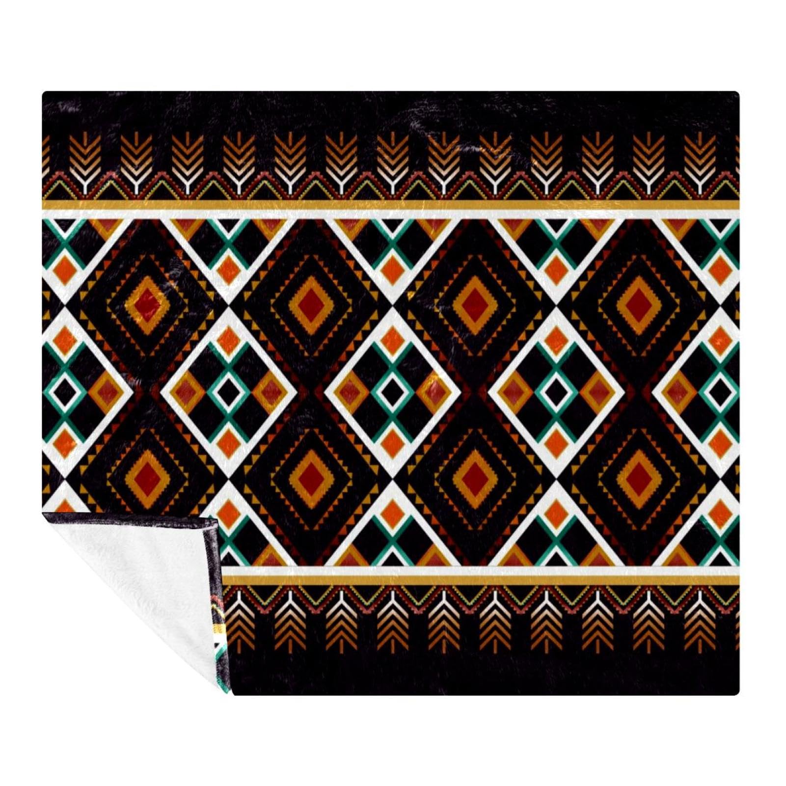 Couverture douce pour canapé et lit motif ethnique plaid de voyage léger 150x200