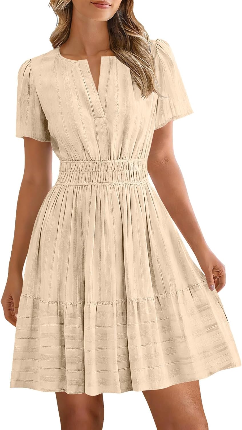 Casual Mini Dress for Women:Fashion V-Neck Sleeveless Tank Dresses Flowy A-Line Sundress 2026 Summer Outfits