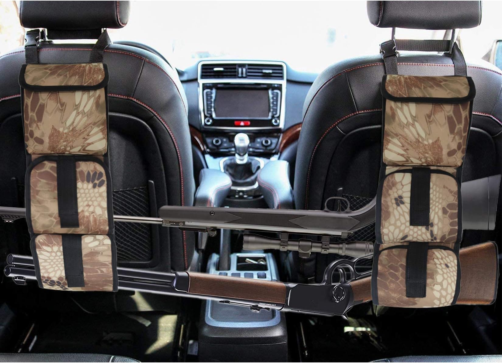 LOVIT HXXF Car Concealed Seat Back Gun Rack，Hunting Gear Seat Back Gun Sling Holder Universal Shooting Accessories, Fit for Vehicles