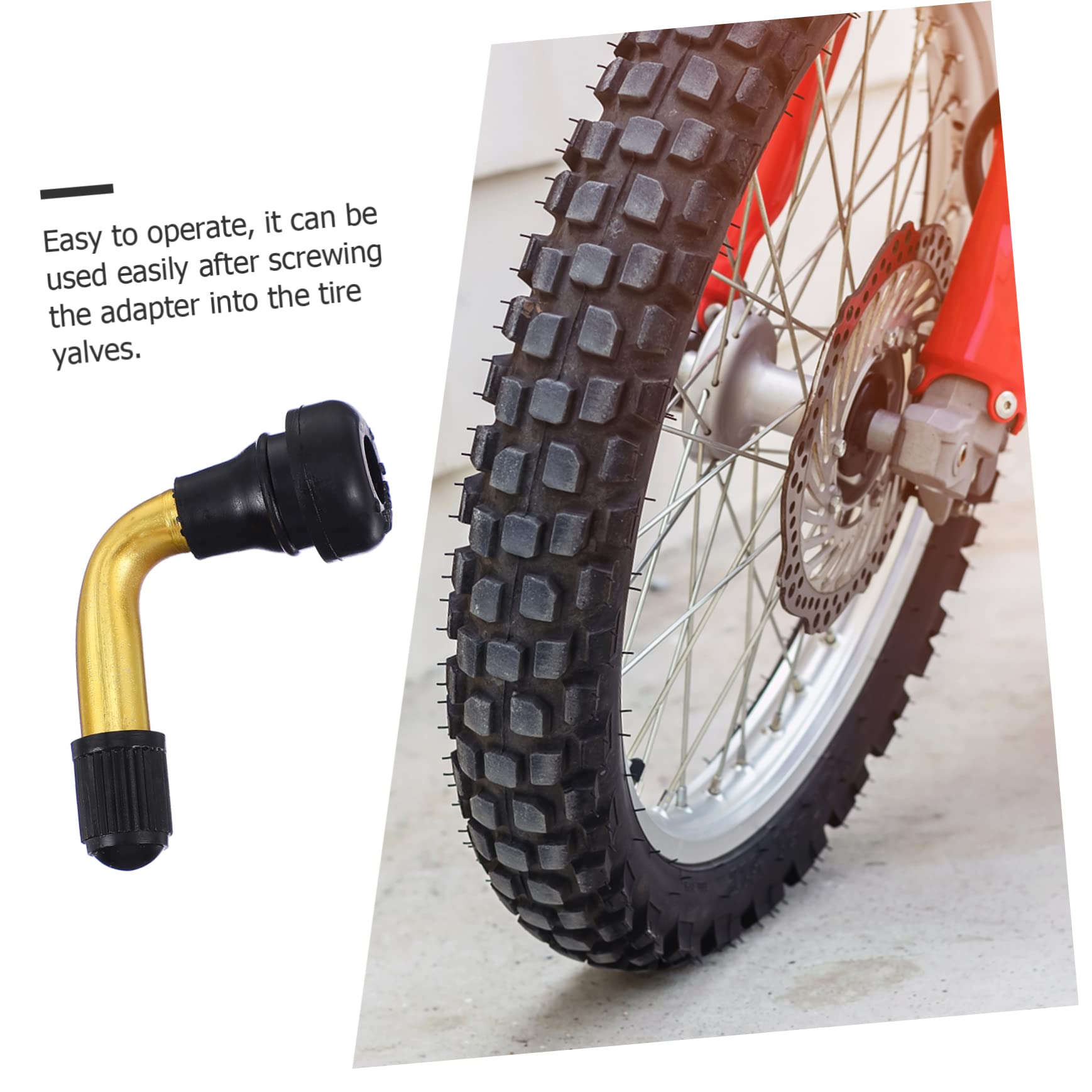 ABOOFAN 10Pcs Bent Valve Extension Adapter for Motorbike Tires Easy to Install Tire Inflation Accessories for Electric Vehicles Practical Tire Valve Stem Extensions