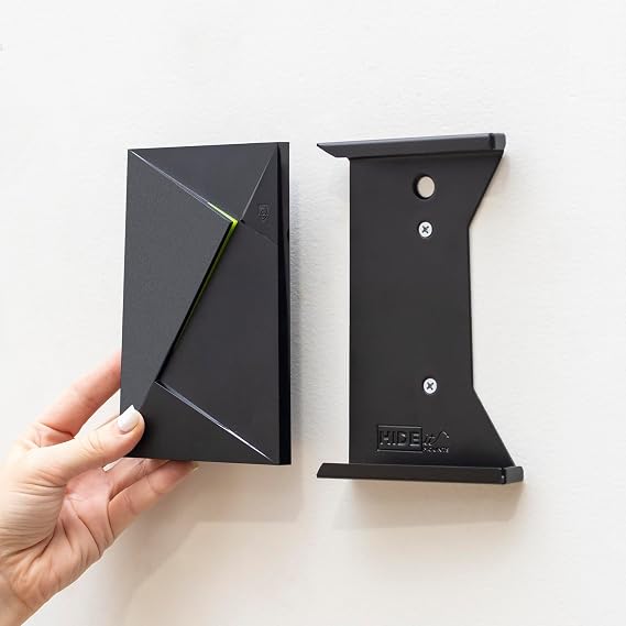 HIDEit Mounts Shield2 حامل حائط لـ NVIDIA Shield TV Pro - الشركة الأمريكية ، حامل حائط من الفولاذ الأسود متوافق مع NVIDIA Shield TV Pro (2017)