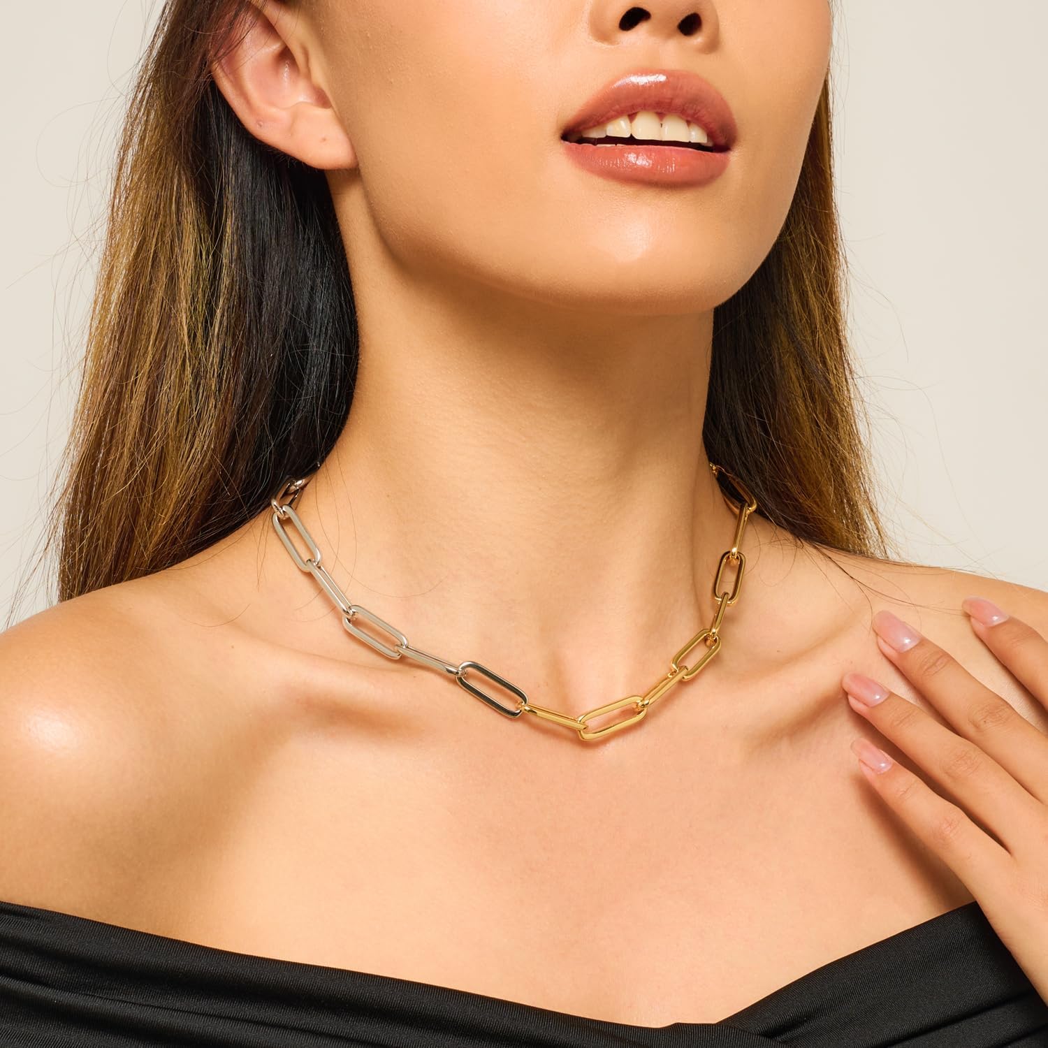 LILIE&WHITE Gold And Silver Chain Necklace For Women Rope Chain Necklace Chic Link Chunky Gold Necklace Fashion Jewelry - Image 2