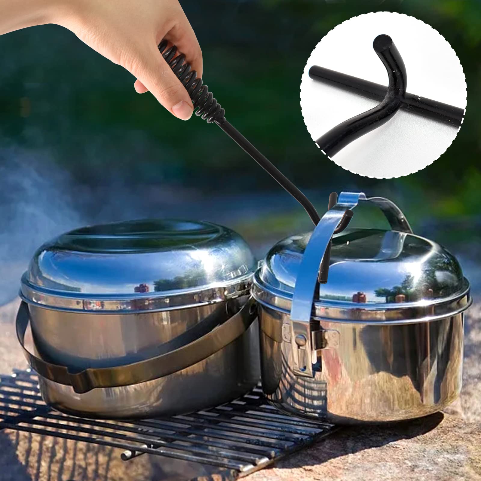 Forno Olandese In Ghisa VOUNOT 4.25L - Con Coperchio, Gambe, Sollevatore E Borsa, Per Barbecue, Campeggio, Cucina