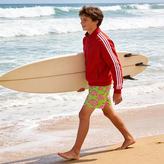 BFUSTYLE Boys Swim Trunks Kid Swim Short with Compression Liner Little Boys Bathing Suit