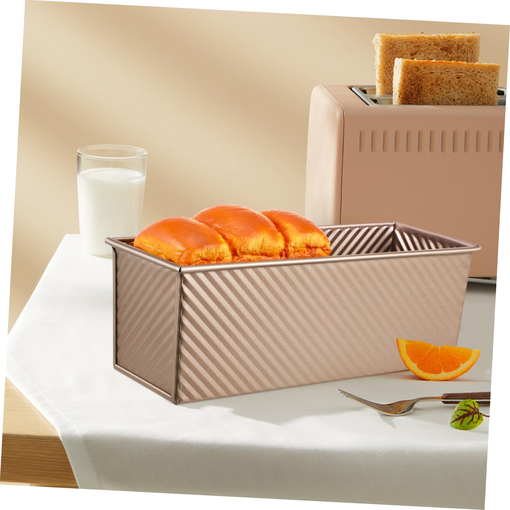 MAGICLULU Längliche Brotbackform aus Kohlenstoffstahl mit Deckel und Belüftung für Gleichmäßige Hitzeverteilung zum Backen in Küche